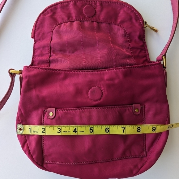 Marc x Marc Jacobs Mini Natasha Preppy Nylon Crossbody Leather Strap Pink Gold - Picture 13 of 14